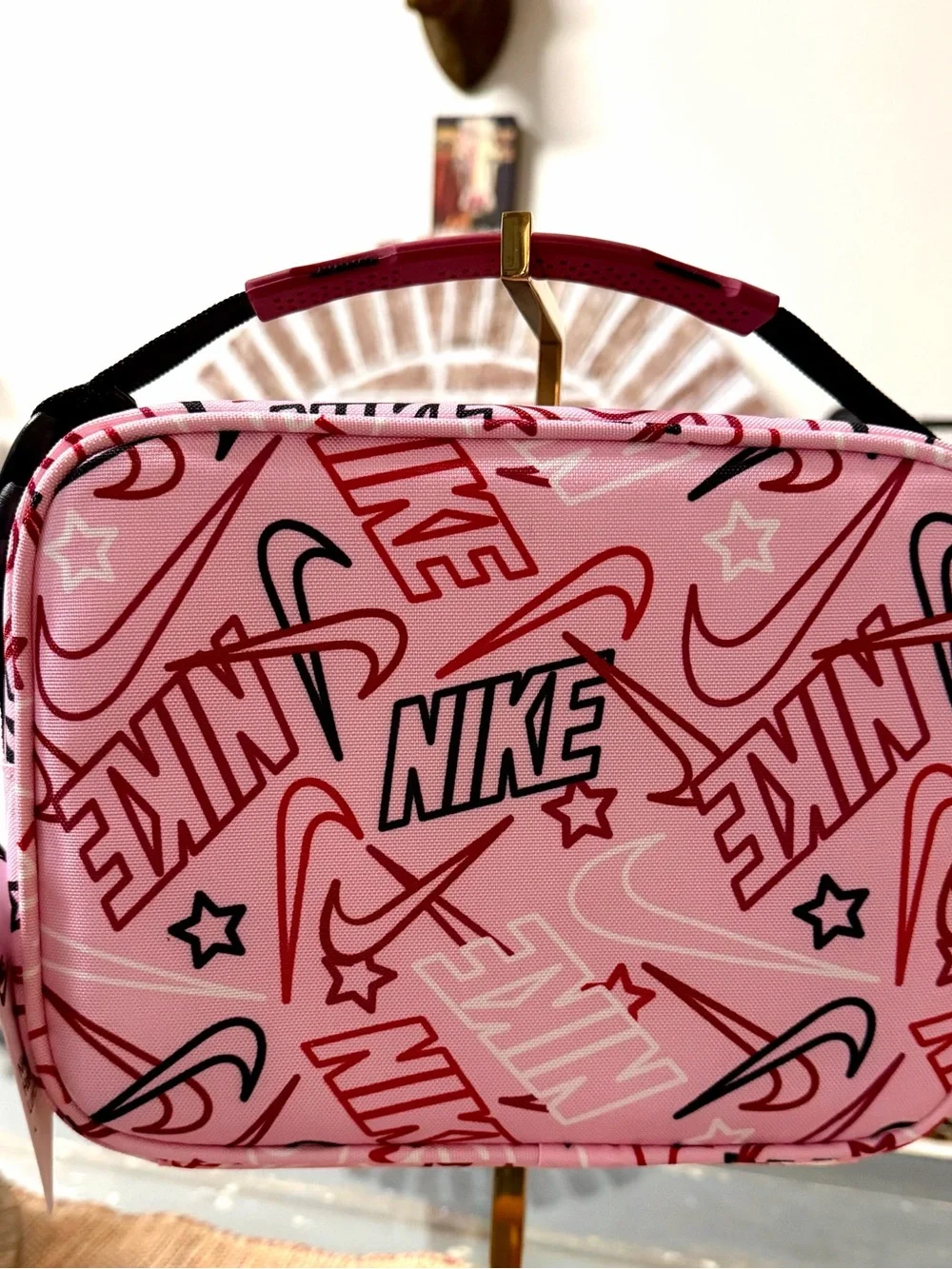 NIKE hard inner shell Lunch Box, NIKE swoosh logo on front